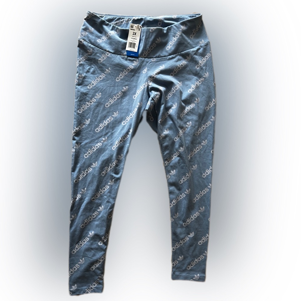 Adidas Logo Leggings Baby Blue Size 2X